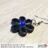 Beautiful Dream Black Blue Floral Dangle Earring 6mm irid photo