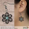 Beautiful Dream Black Blue Floral Dangle Earring 6mm light