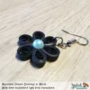Beautiful Dream Black Blue Floral Dangle Earring 6mm light photo