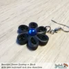 Beautiful Dream Black Blue Floral Dangle Earring 6mm photo