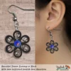 Beautiful Dream Black Blue Floral Dangle Earring 6mm purplish
