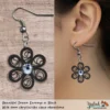 Beautiful Dream Black Clear Floral Dangle Earring 6mm