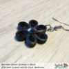 Beautiful Dream Black Floral Dangle Earring 6mm metallic photo