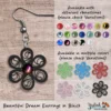 Beautiful Dream Black Floral Dangle Earring 6mm options