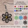 Beautiful Dream Black Gold Floral Dangle Earring 6mm options