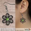 Beautiful Dream Black Green Floral Dangle Earring 6mm light