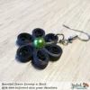 Beautiful Dream Black Green Floral Dangle Earring 6mm olive photo