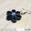 Beautiful Dream Black Grey Floral Dangle Earring 6mm photo