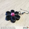 Beautiful Dream Black Pink Floral Dangle Earring 6mm photo
