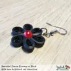 Beautiful Dream Black Red Floral Dangle Earring 6mm photo