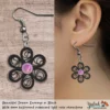 Beautiful Dream Black Rose Floral Dangle Earring 6mm