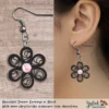 Beautiful Dream Black Rose Floral Dangle Earring 6mm chrystal