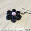 Beautiful Dream Black Rose Floral Dangle Earring 6mm photo