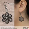 Beautiful Dream Black Silver Floral Dangle Earring 6mm