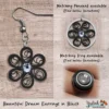 Beautiful Dream Black White Floral Dangle Earring 6mm Clear Extras a