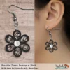 Beautiful Dream Black White Floral Dangle Earring 6mm a