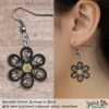 Beautiful Dream Black Yellow Floral Dangle Earring 6mm