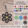 Beautiful Dream Black Yellow Floral Dangle Earring 6mm options