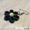 Beautiful Dream Black Yellow Floral Dangle Earring 6mm photo