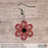 Beautiful Dream Red Black Floral Dangle Earring 6mm