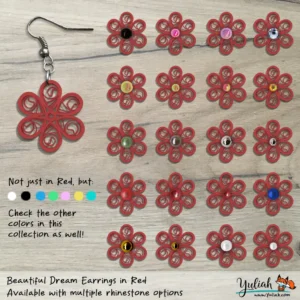 Beautiful Dream Red Black Floral Dangle Earring ALL OPTIONS