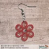 Beautiful Dream Red Chrome Floral Dangle Earring 4mm