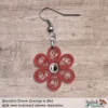 Beautiful Dream Red Chrome Floral Dangle Earring 6mm