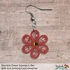Beautiful Dream Red Gold Floral Dangle Earring 4mm