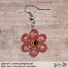 Beautiful Dream Red Gold Floral Dangle Earring 6mm