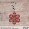 Beautiful Dream Red Green Floral Dangle Earring 6mm