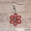 Beautiful Dream Red Grey Floral Dangle Earring 6mm