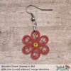 Beautiful Dream Red Orange Floral Dangle Earring 4mm