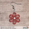 Beautiful Dream Red White Floral Dangle Earring 4mm udeck