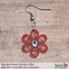 Beautiful Dream Red White Floral Dangle Earring 6mm chrystal like clear deck