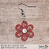 Beautiful Dream Red White Floral Dangle Earring 6mm white udeck
