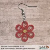 Beautiful Dream Red Yellow Floral Dangle Earring 4mm